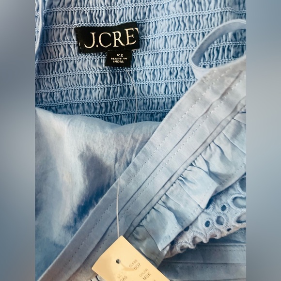 💙NWT! J.Crew Cross-back Smocked-Waist Eyelet Top, Size XS💙 - Picture 10 of 14